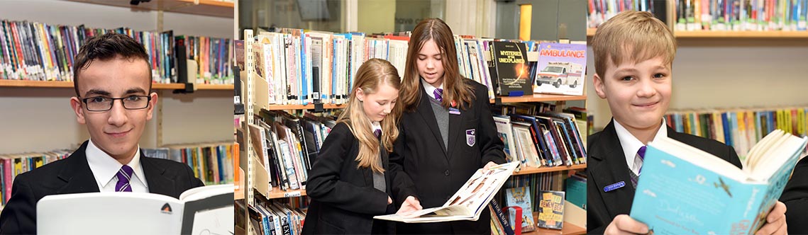 Students reading books in the library