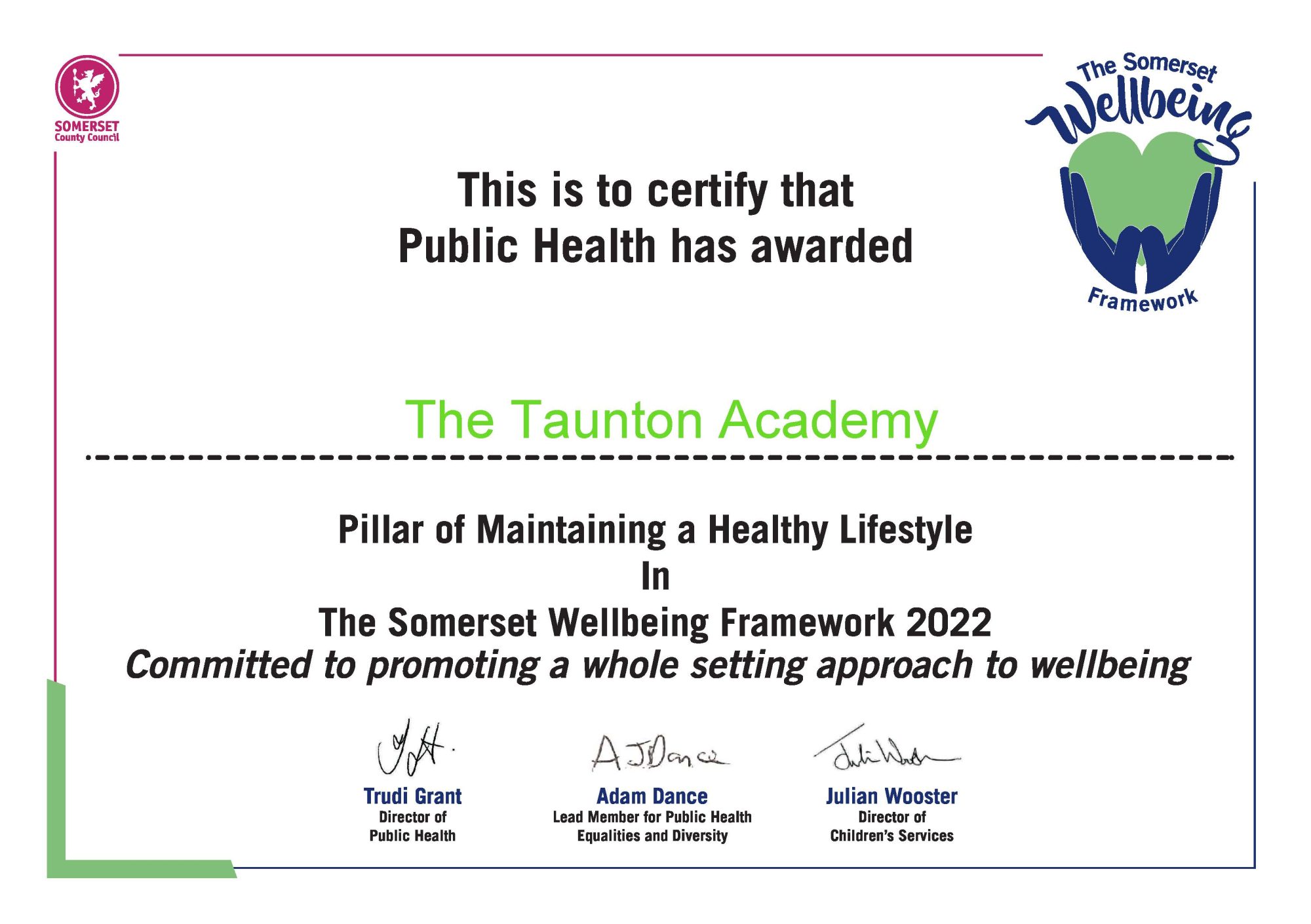 Taunton Academy Lifestyles 2022