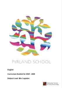 English Curriculum Booklet Front Cover