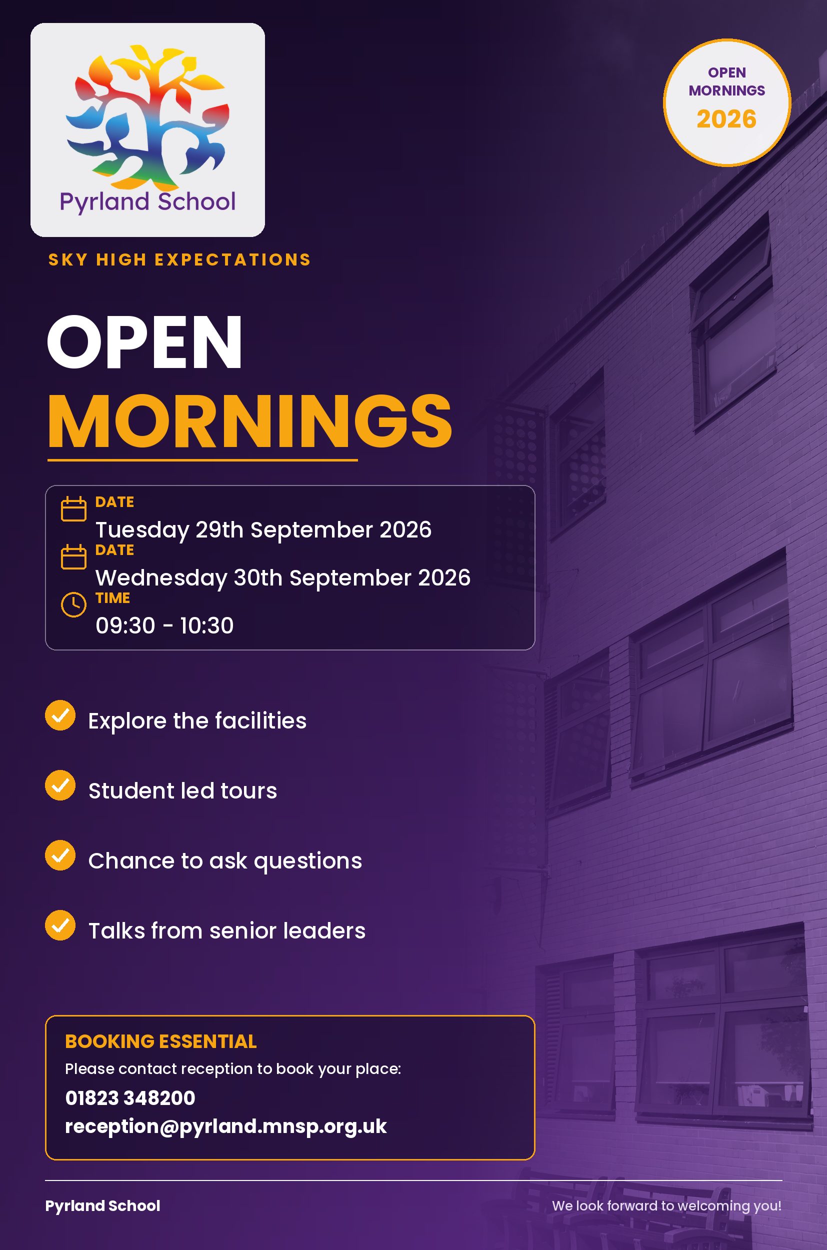 Pyrland Open Mornings Poster